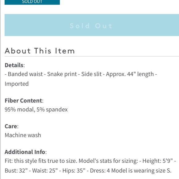 TART Maxi Skirt ~ Watercolor Snake - Picture 3 of 6